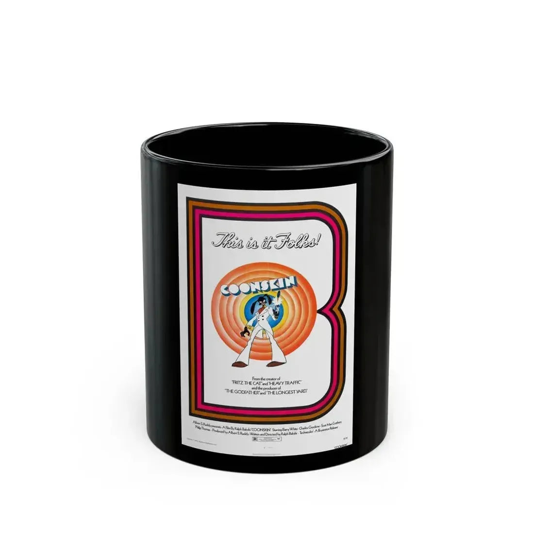 COONSKIN 1975 Movie Poster - Black Coffee Mug 11oz - Go Mug Yourself