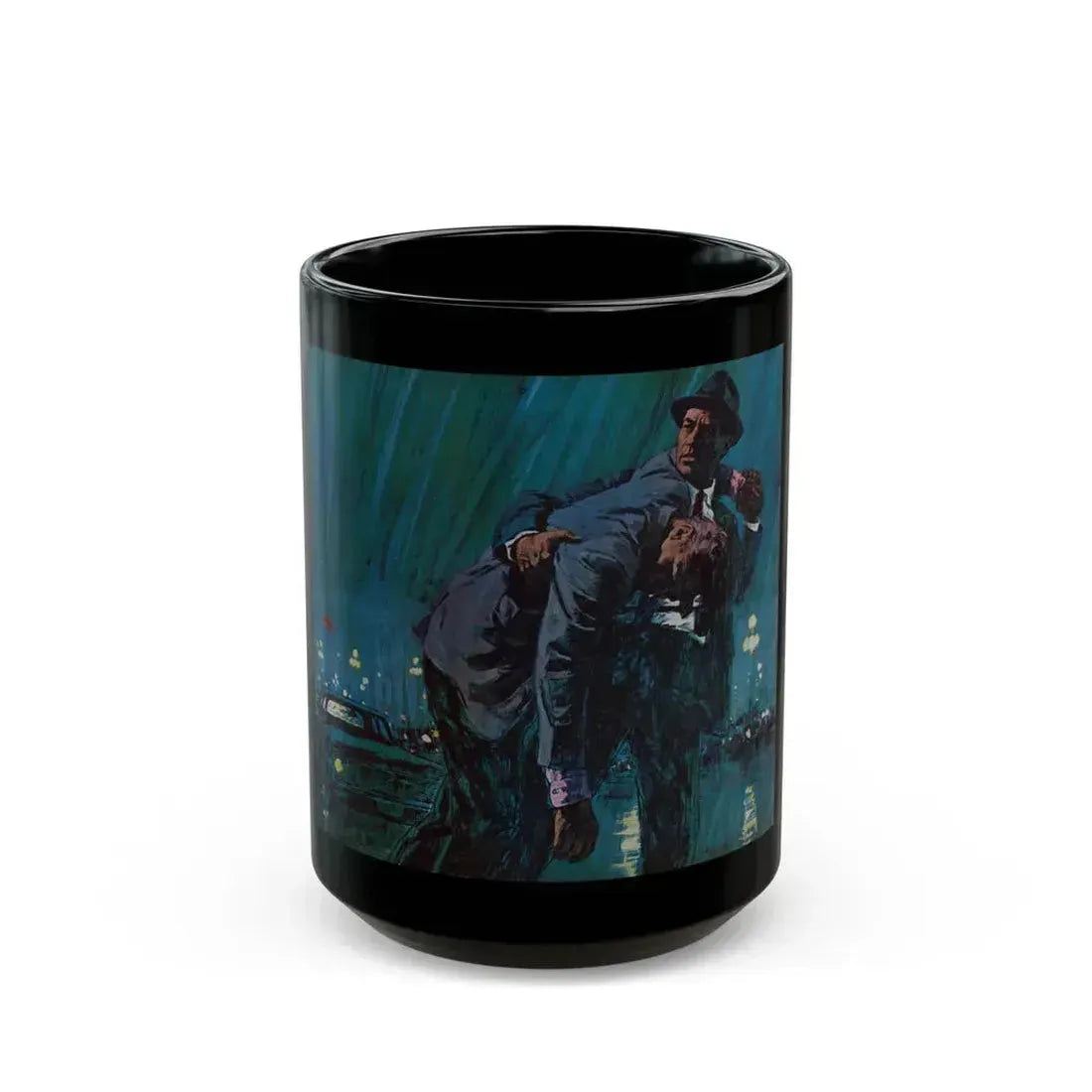 Cop Probe, Argosy magazine illustration, October 1964 - Black Coffee Mug 15oz - Go Mug Yourself