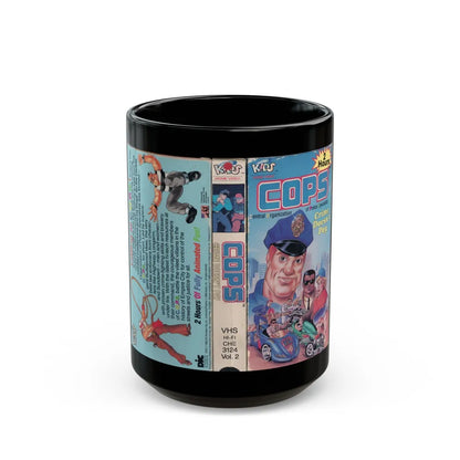 COPS CRIME DOESNT PAY (VHS COVER) - Black Coffee Mug-15oz-Go Mug Yourself