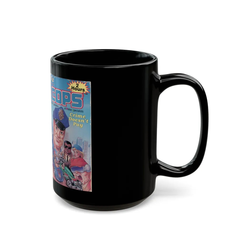 COPS CRIME DOESNT PAY (VHS COVER) - Black Coffee Mug-Go Mug Yourself