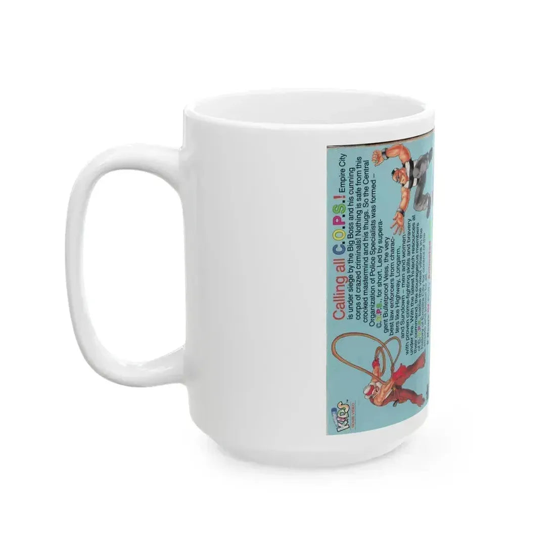 COPS CRIME DOESNT PAY (VHS COVER) - White Coffee Mug - Go Mug Yourself