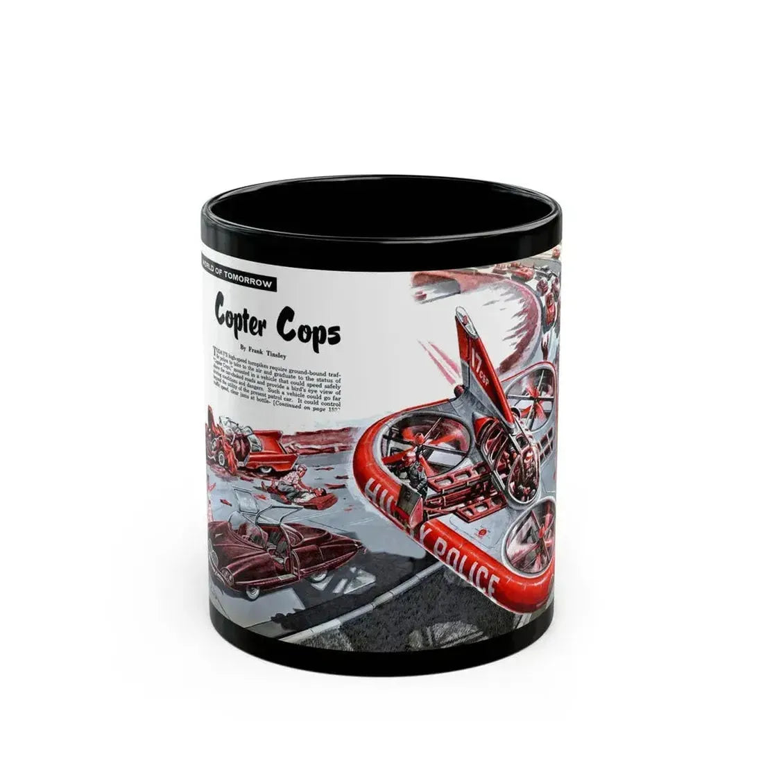 Copter Cops, 1958 - Black Coffee Mug 11oz - Go Mug Yourself
