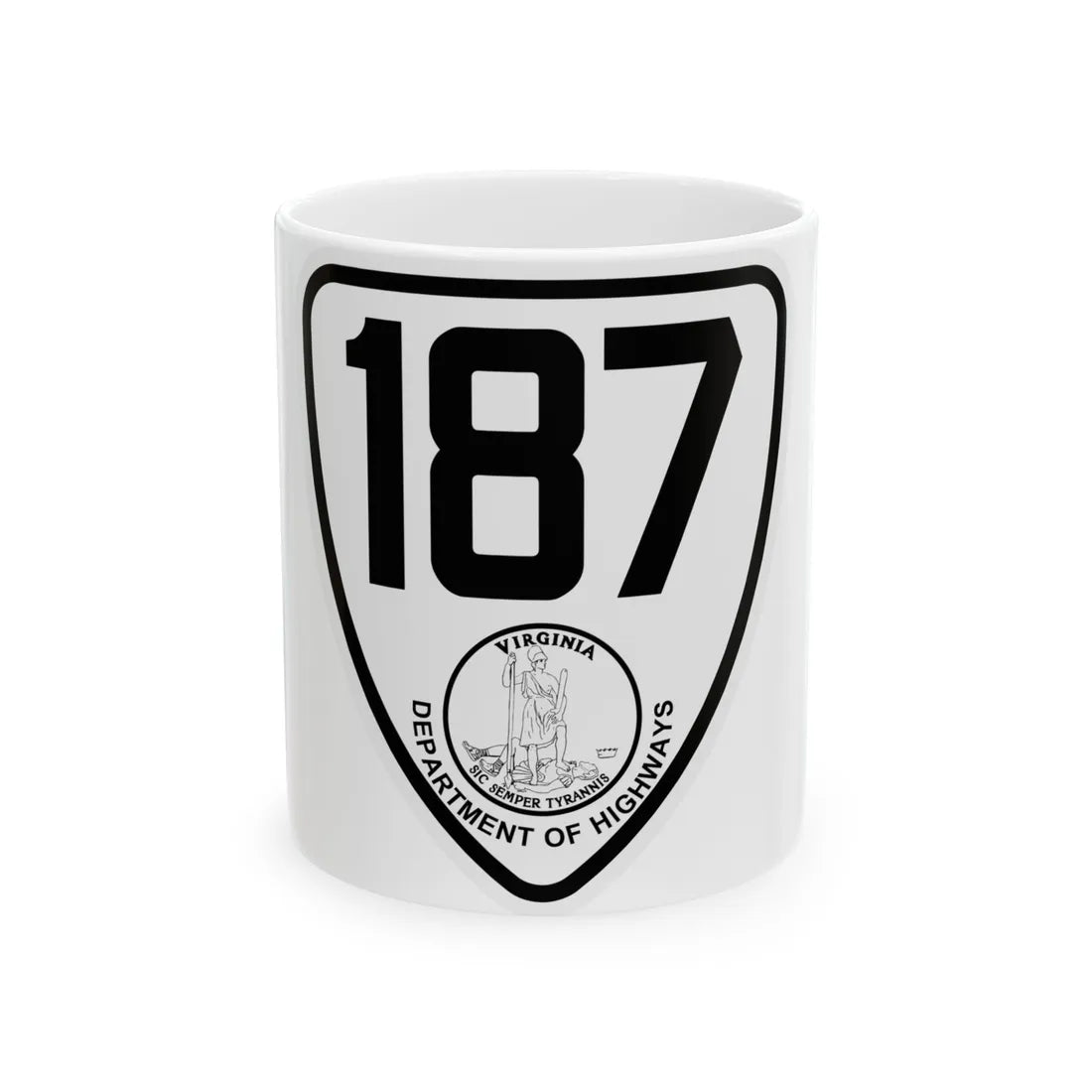 Copy of Virginia 187 1924 (Virginia) (Road Sign) White Coffee Mug 11oz - Go Mug Yourself