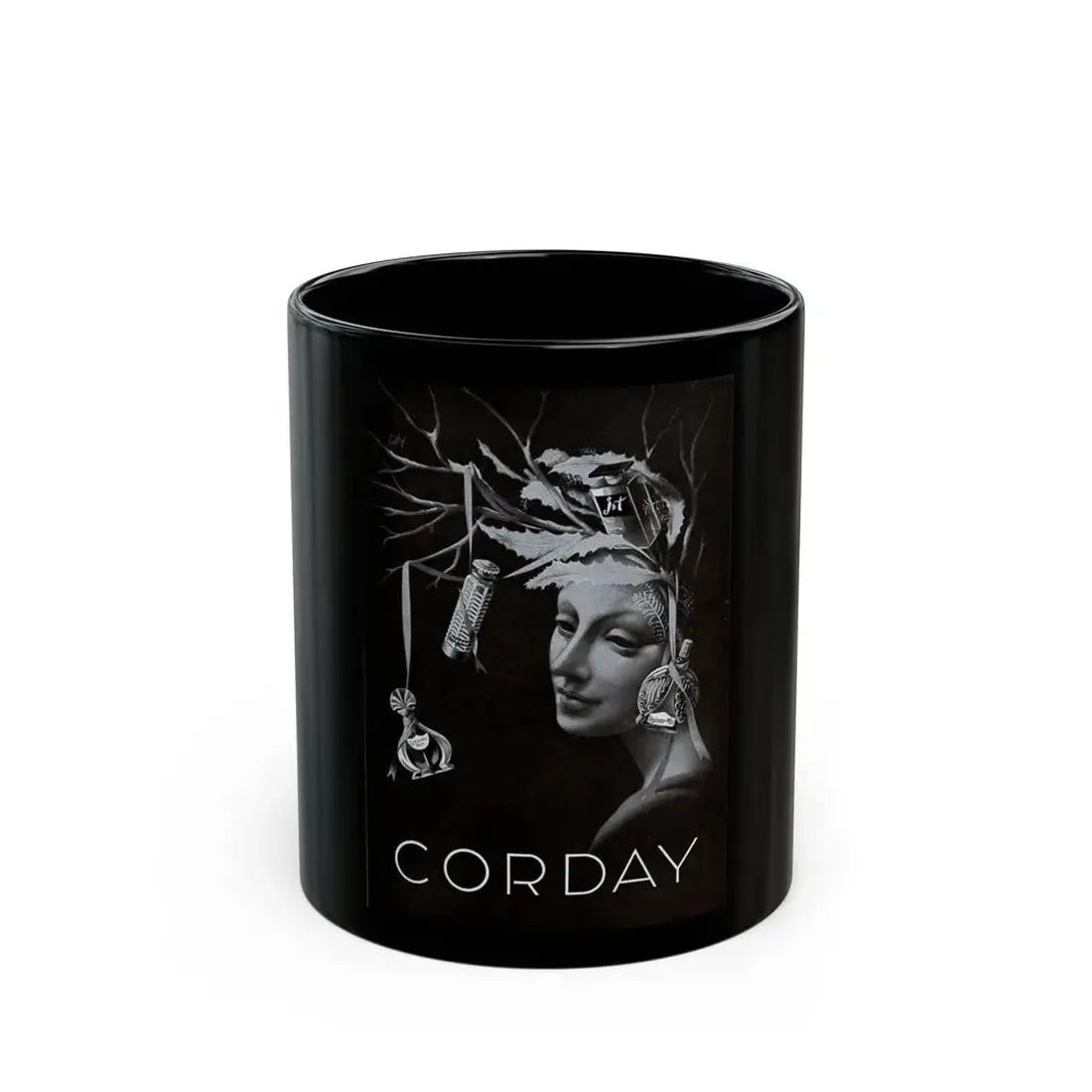 Corday advertisement, 1945 - Black Coffee Mug - Go Mug Yourself