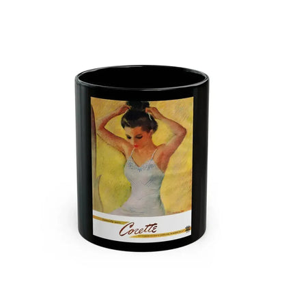 Corette, advertisement, Cosmopolitan, May 1947 - Black Coffee Mug 11oz - Go Mug Yourself