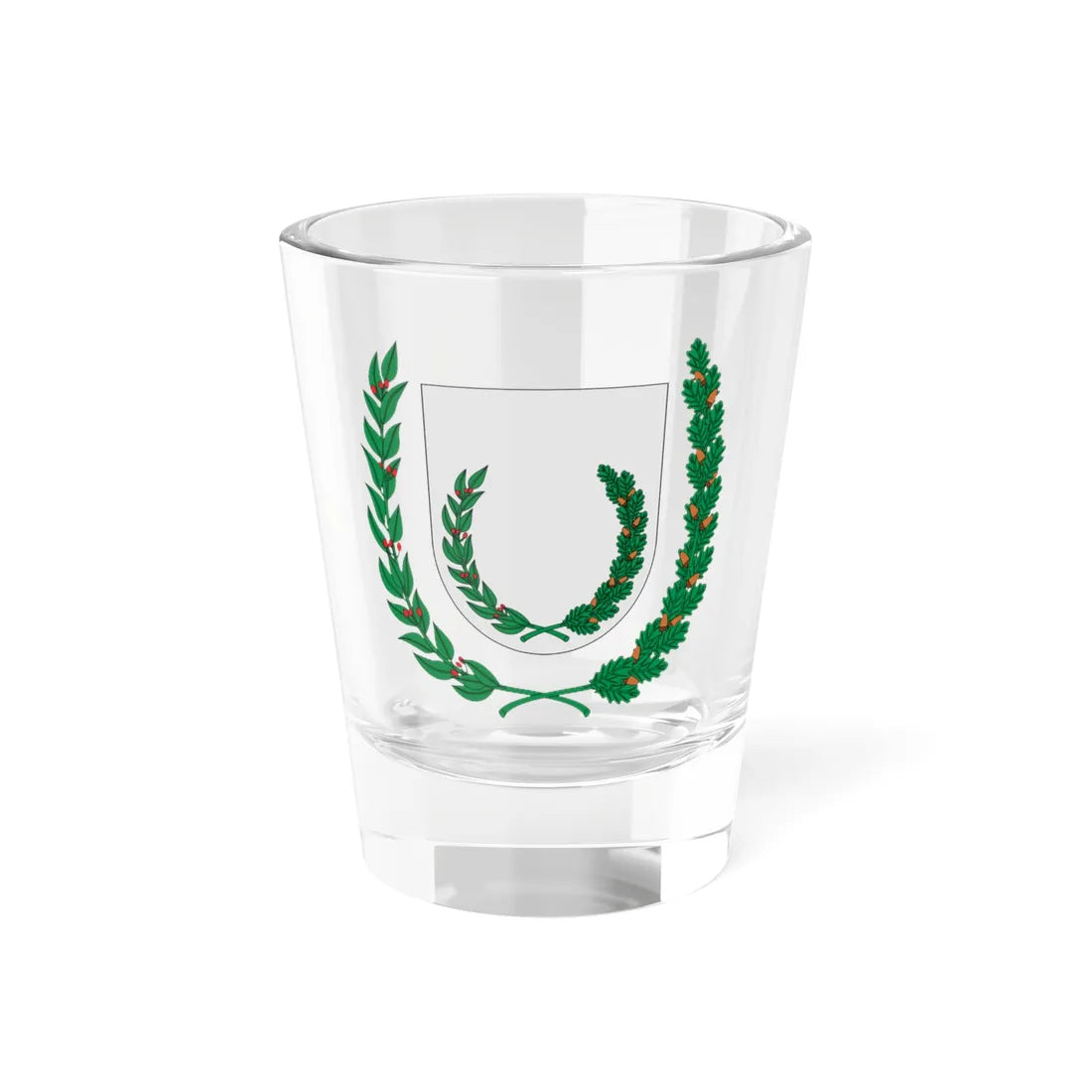 Corona de laurel y roble. Int - ext (Spain) (Coat of Arms) Shot Glass 1.5oz 1.5oz - Go Mug Yourself