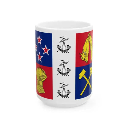 Coronation Standard of New Zealand (New Zealand) White Coffee Mug 15oz - Go Mug Yourself
