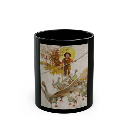 Corralling the Geese, possible magazine cover study - Black Coffee Mug 11oz - Go Mug Yourself