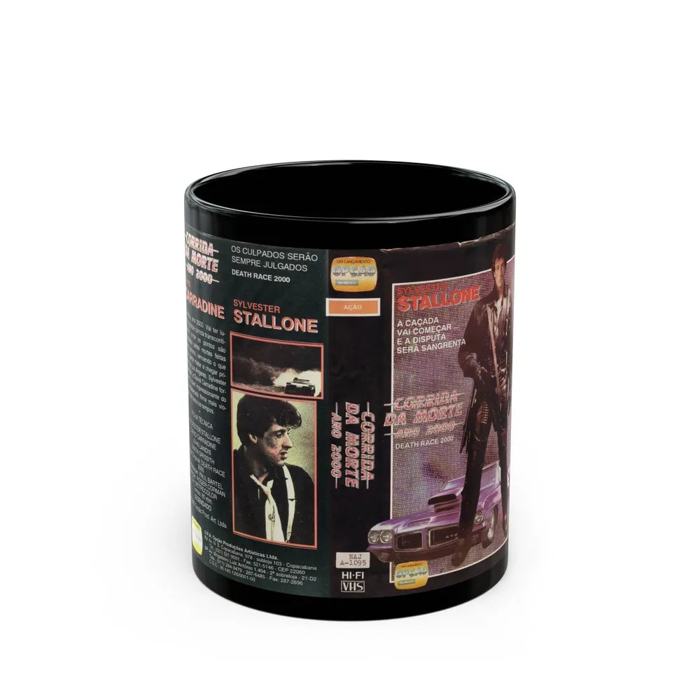 CORRIDA DA MORTE ANO 2000 AKA DEATH RACE 2000 (VHS COVER) - Black Coffee Mug-11oz-Go Mug Yourself