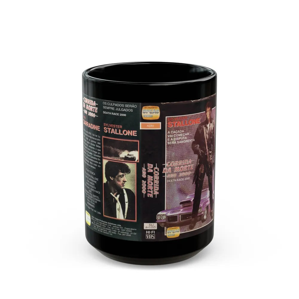 CORRIDA DA MORTE ANO 2000 AKA DEATH RACE 2000 (VHS COVER) - Black Coffee Mug-15oz-Go Mug Yourself