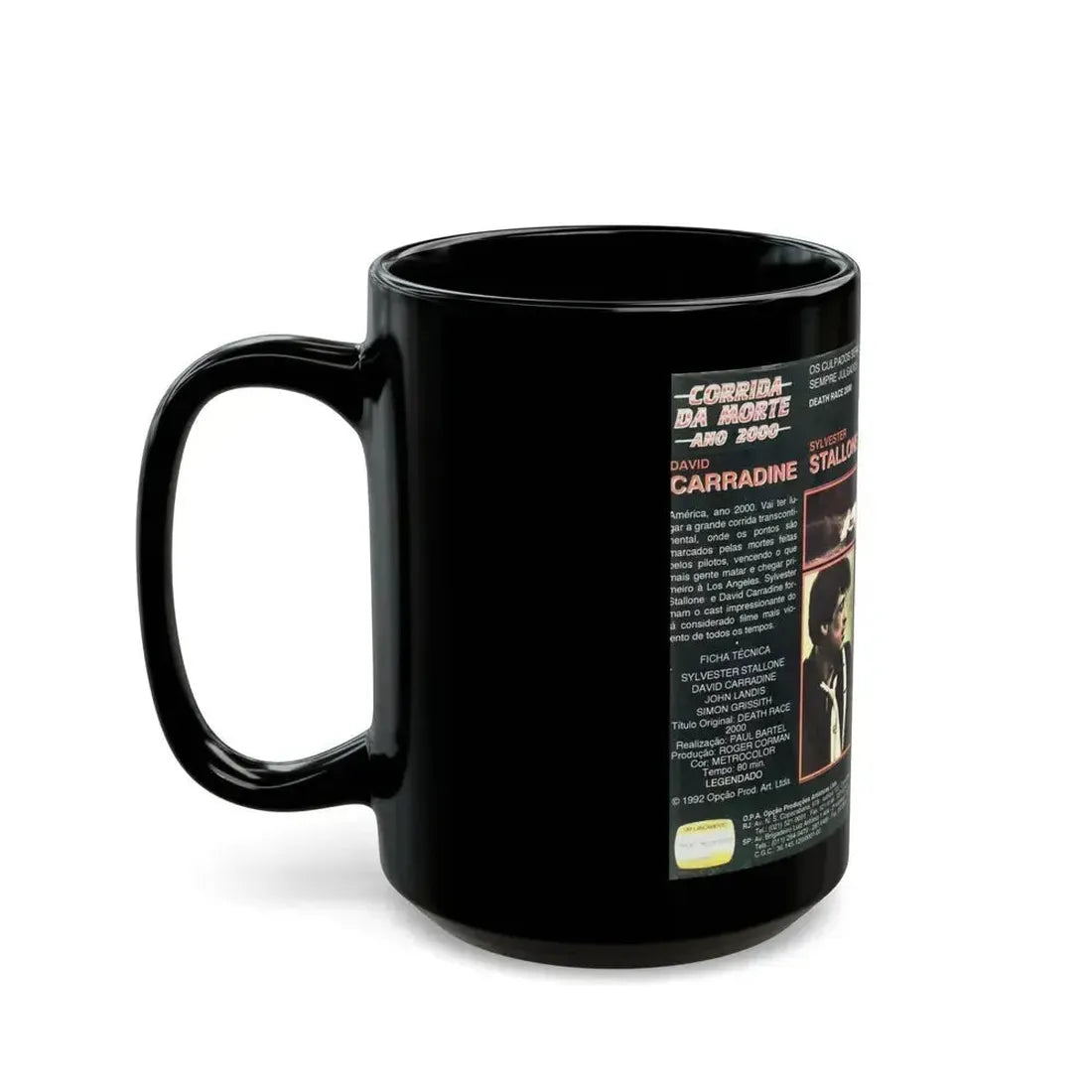 CORRIDA DA MORTE ANO 2000 AKA DEATH RACE 2000 (VHS COVER) - Black Coffee Mug - Go Mug Yourself