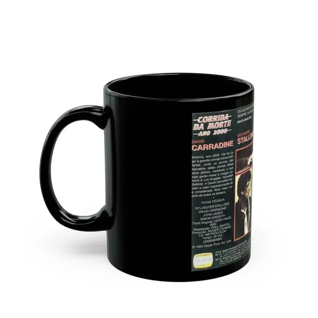 CORRIDA DA MORTE ANO 2000 AKA DEATH RACE 2000 (VHS COVER) - Black Coffee Mug - Go Mug Yourself