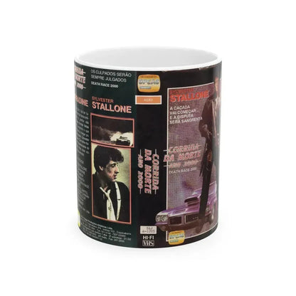 CORRIDA DA MORTE ANO 2000 AKA DEATH RACE 2000 (VHS COVER) - White Coffee Mug 11oz - Go Mug Yourself