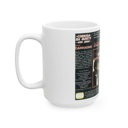 CORRIDA DA MORTE ANO 2000 AKA DEATH RACE 2000 (VHS COVER) - White Coffee Mug - Go Mug Yourself