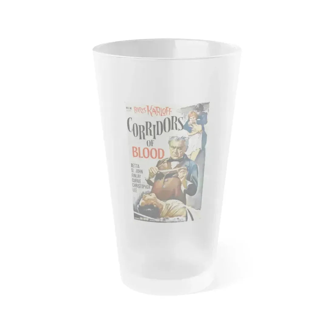 CORRIDORS OF BLOOD 1958 Movie Poster - Frosted Pint Glass 16oz 16oz Frosted - Go Mug Yourself