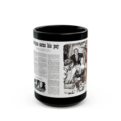 Corrigan earns his pay, Adam magazine, March 1952 - Black Coffee Mug 15oz - Go Mug Yourself