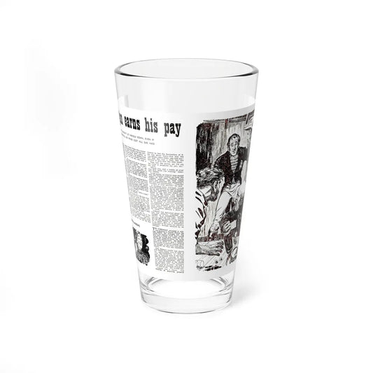 Corrigan earns his pay, Adam magazine, March 1952 - Pint Glass 16oz-16oz-Go Mug Yourself