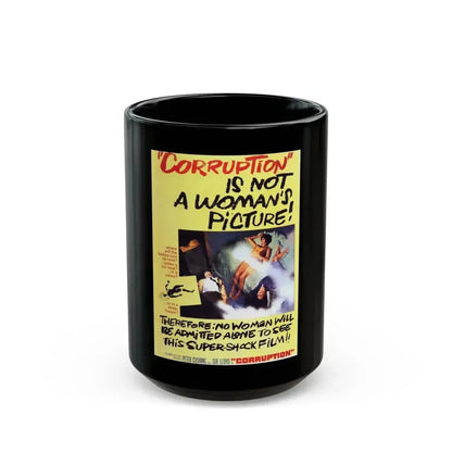 CORRUPTION 1968 Movie Poster - Black Coffee Mug 15oz - Go Mug Yourself