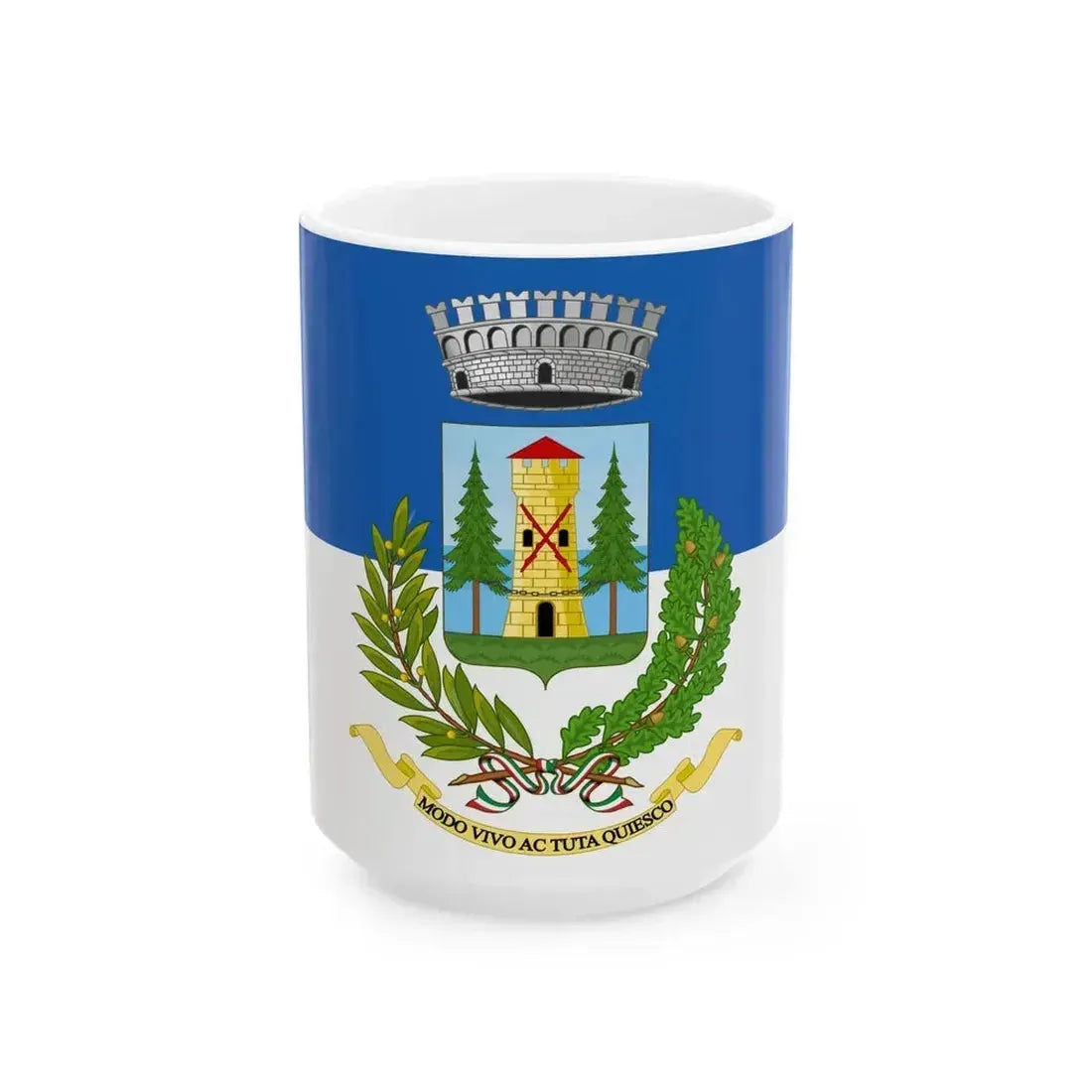 Cortina dAmpezzo-Bandiera (Italy) White Coffee Mug 15oz - Go Mug Yourself