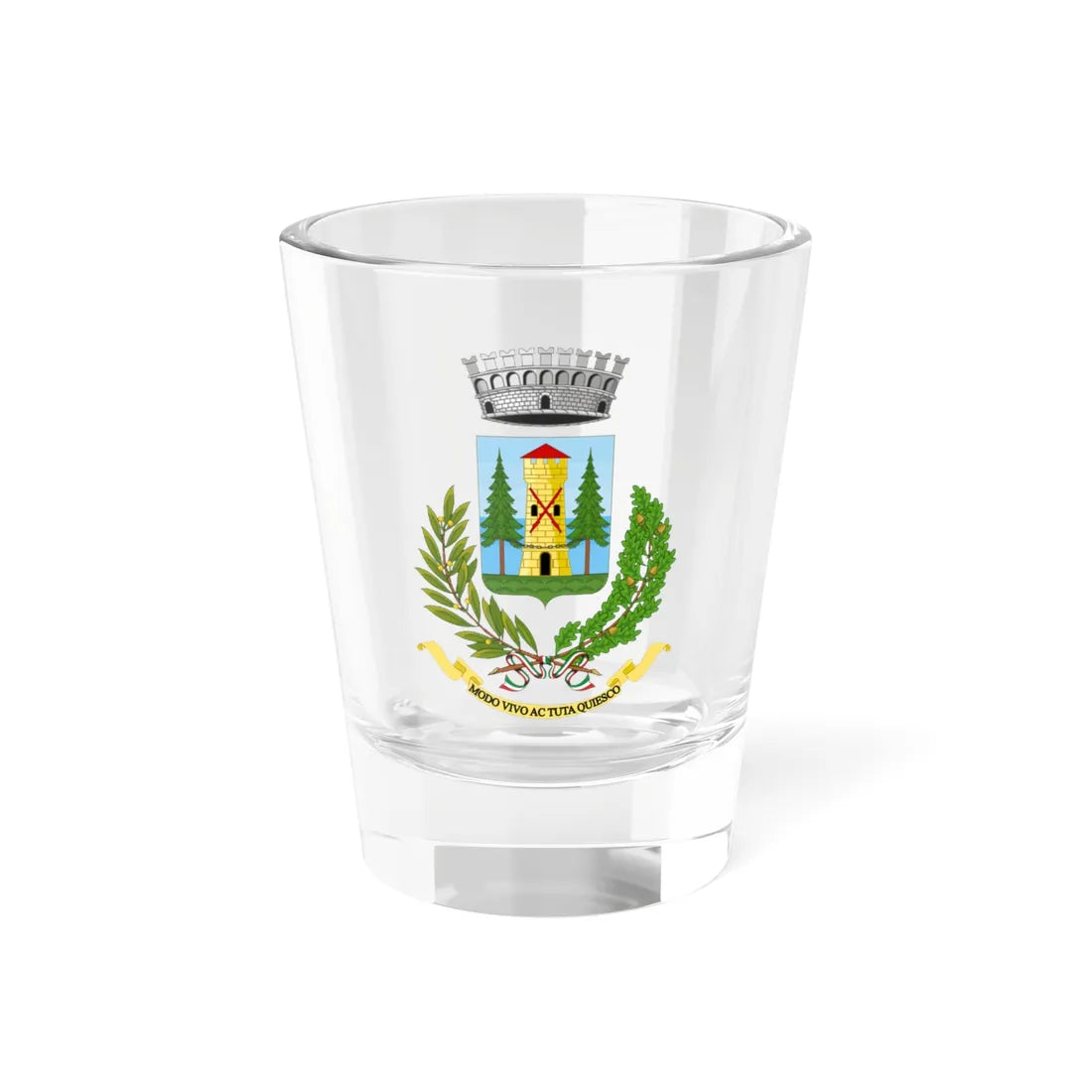 Cortina dAmpezzo-Stemma (Italy) (Coat of Arms) Shot Glass 1.5oz 1.5oz - Go Mug Yourself