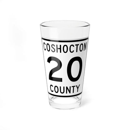 Coshocton County Route 20 OH (Ohio) (Road Sign) Pint Glass 16oz 16oz - Go Mug Yourself