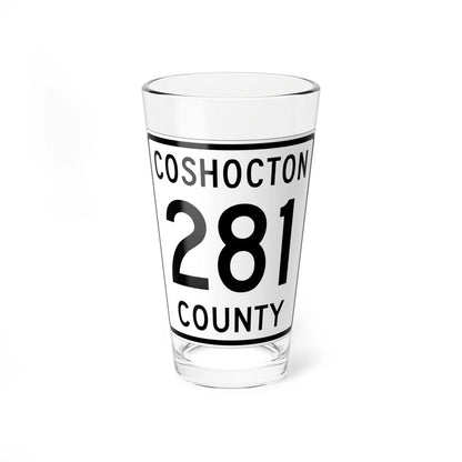 Coshocton County Route 281 OH (Ohio) (Road Sign) Pint Glass 16oz 16oz - Go Mug Yourself