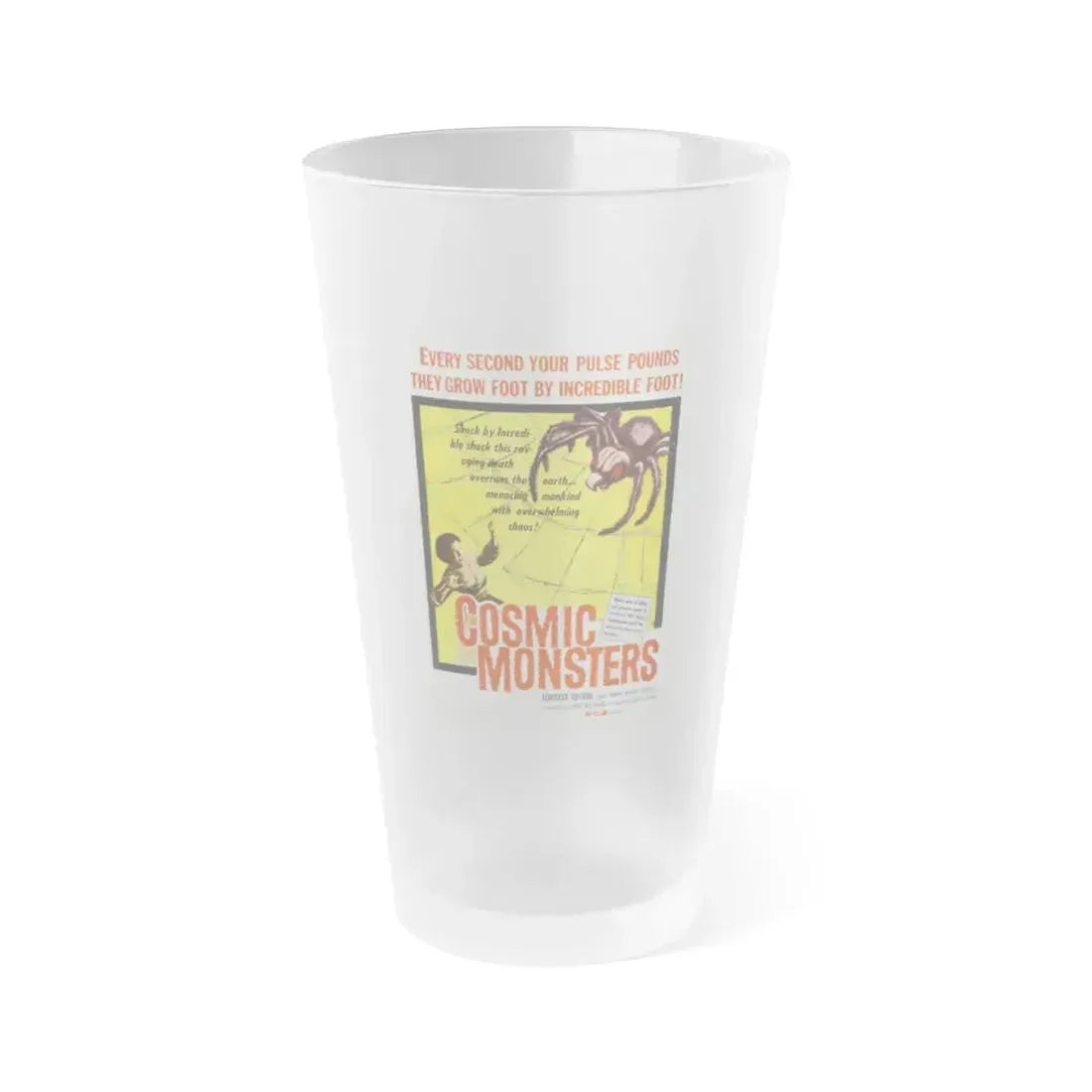 COSMIC MONSTERS 1958 Movie Poster - Frosted Pint Glass 16oz 16oz Frosted - Go Mug Yourself