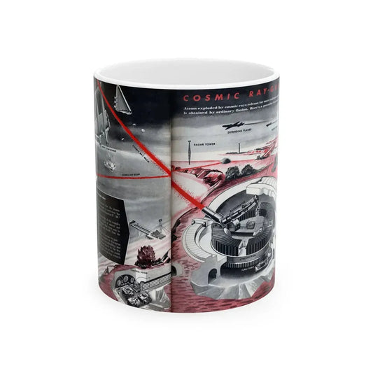 Cosmic Ray-Gun, Modern Mechanix, 1947 - White Coffee Mug 11oz - Go Mug Yourself