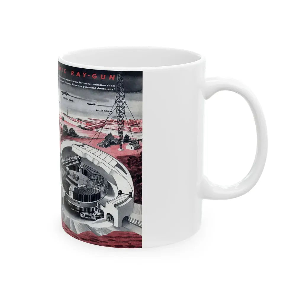 Cosmic Ray-Gun, Modern Mechanix, 1947 - White Coffee Mug - Go Mug Yourself