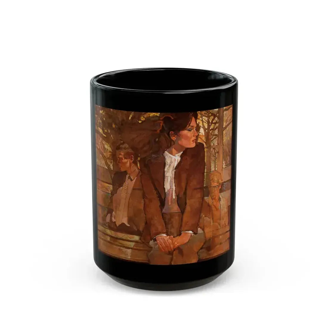 Cosmopolitan Magazine Story Illustration, September 1984 - Black Coffee Mug 15oz - Go Mug Yourself