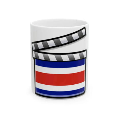 Costa Rica film clapperboard (Costa Rica) White Coffee Mug 11oz - Go Mug Yourself