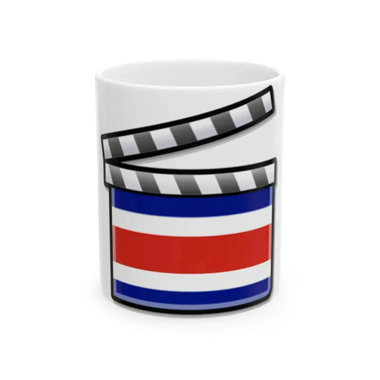 Costa Rica film clapperboard (Costa Rica) White Coffee Mug 11oz - Go Mug Yourself