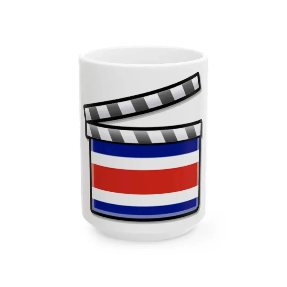 Costa Rica film clapperboard (Costa Rica) White Coffee Mug 15oz - Go Mug Yourself