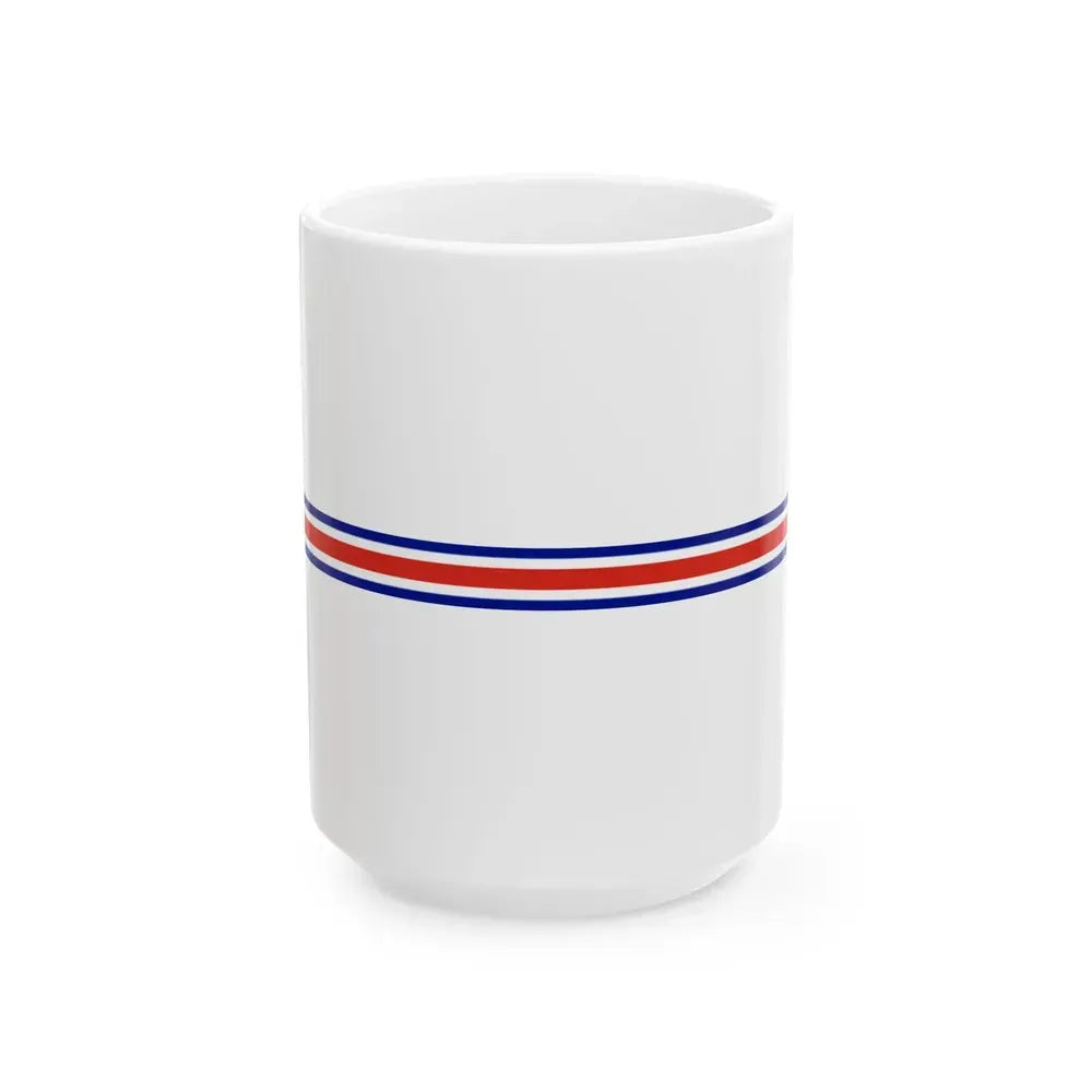Costa Rica flag bar (Costa Rica) White Coffee Mug 15oz - Go Mug Yourself
