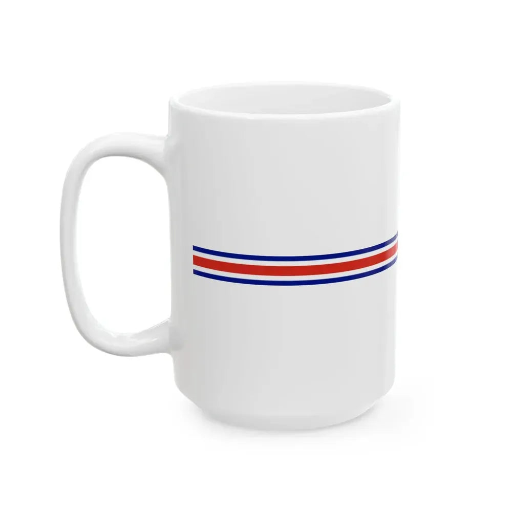 Costa Rica flag bar (Costa Rica) White Coffee Mug - Go Mug Yourself