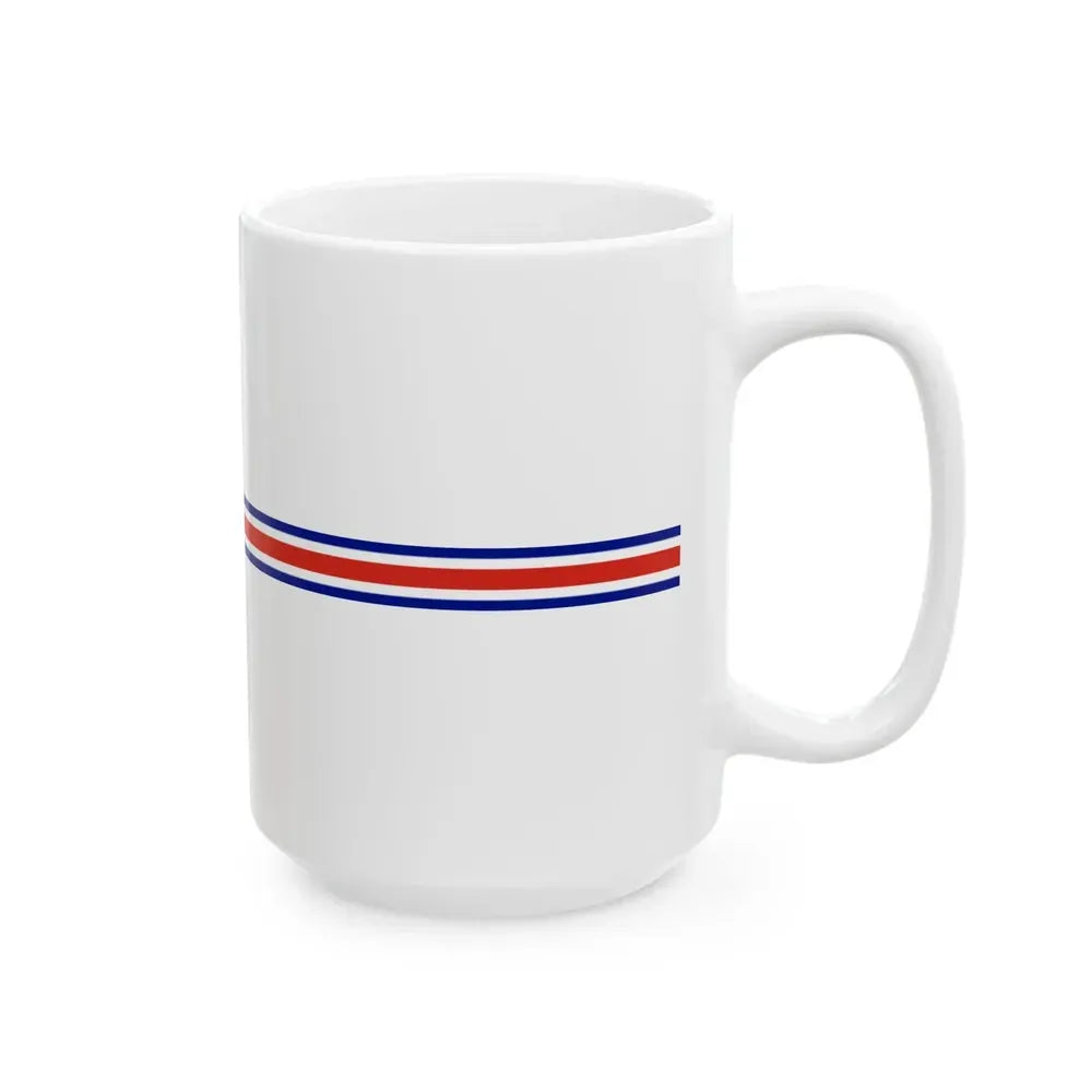 Costa Rica flag bar (Costa Rica) White Coffee Mug - Go Mug Yourself