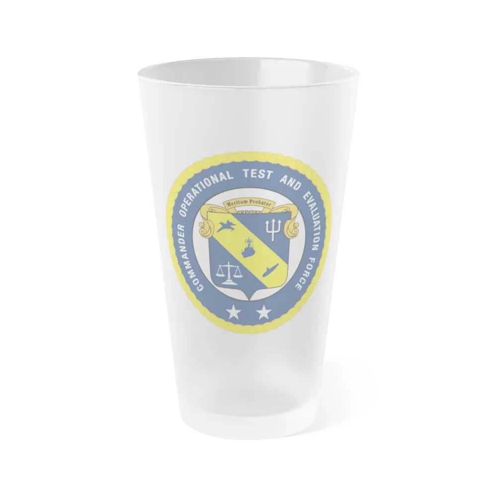 COTEF 2 Star Commander Operational Test and Evaluation Force (U.S. Navy) Frosted Pint Glass 16oz-Go Mug Yourself