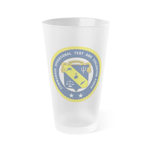 COTEF 2 Star Commander Operational Test and Evaluation Force (U.S. Navy) Frosted Pint Glass 16oz-Go Mug Yourself