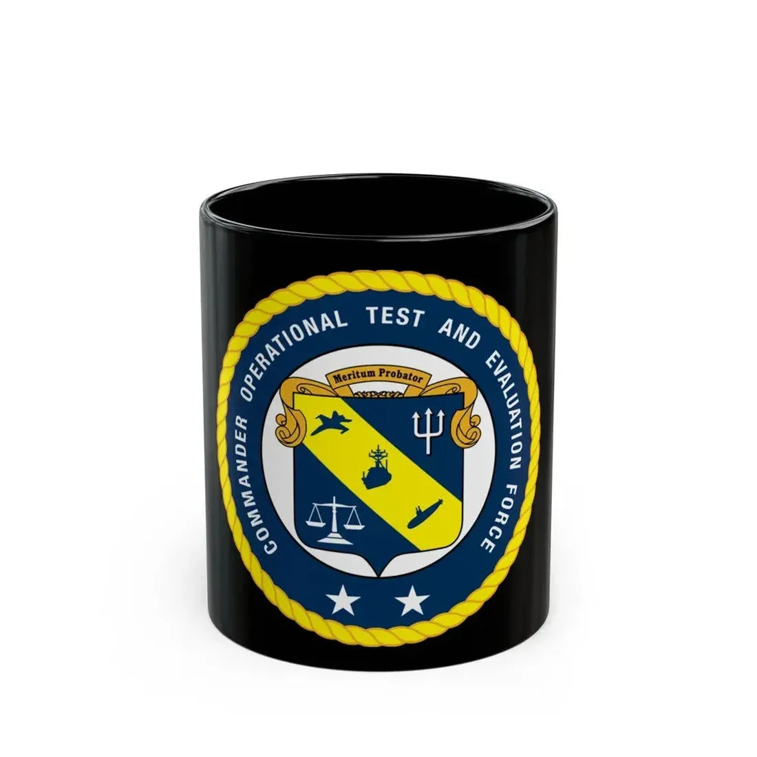COTEF 2 Star Commander Operational Test and Evaluation Force (U.S. Navy) Black Coffee Mug 11oz - Go Mug Yourself