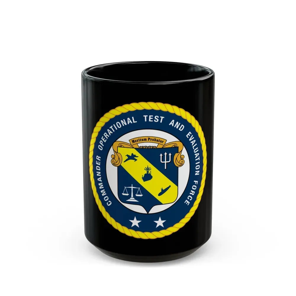 COTEF 2 Star Commander Operational Test and Evaluation Force (U.S. Navy) Black Coffee Mug 15oz - Go Mug Yourself