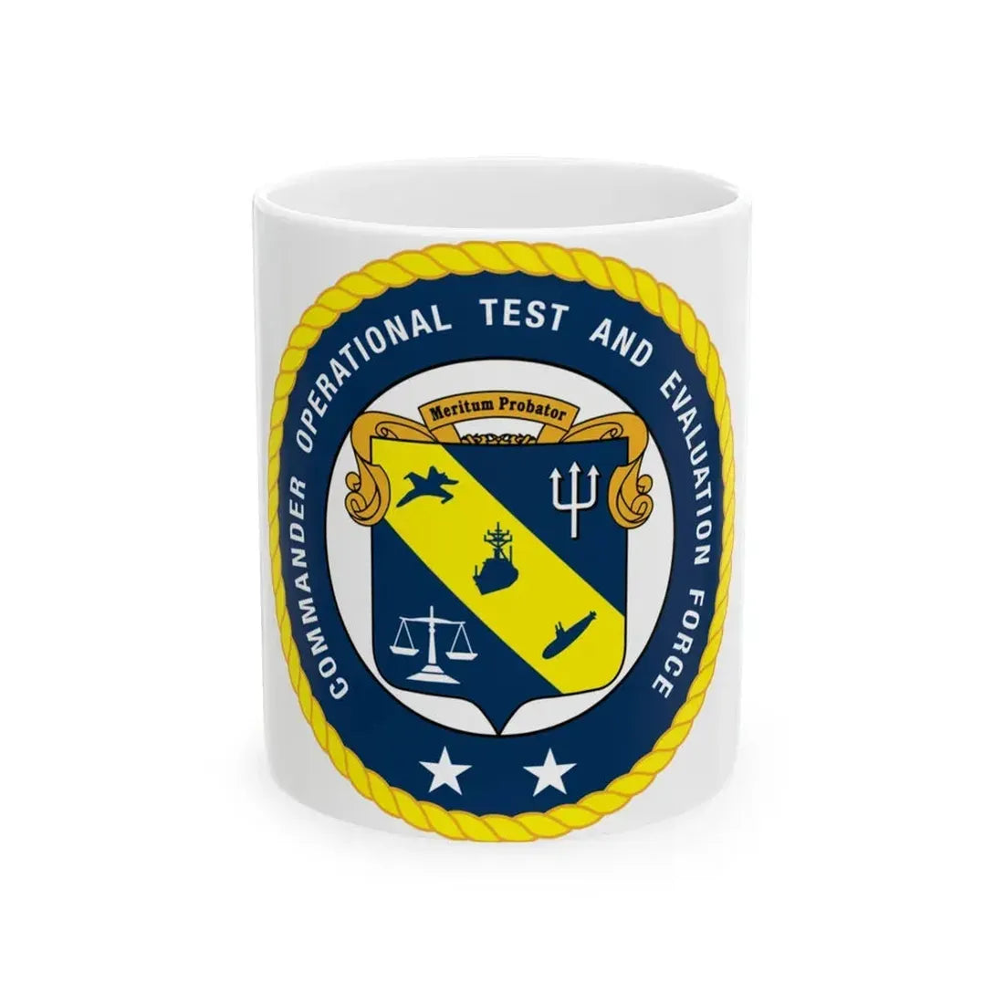 COTEF 2 Star Commander Operational Test and Evaluation Force (U.S. Navy) White Coffee Mug 11oz - Go Mug Yourself