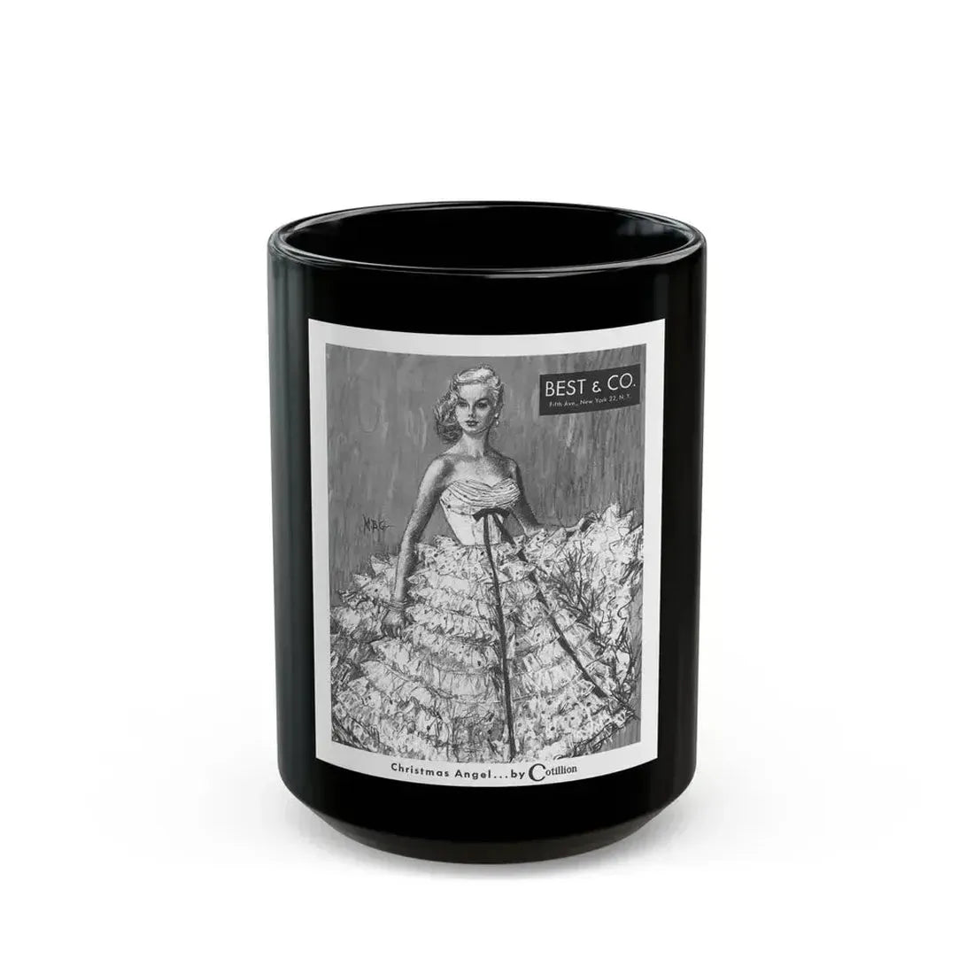 Cotillion advertisement, 1955 - Black Coffee Mug 15oz - Go Mug Yourself