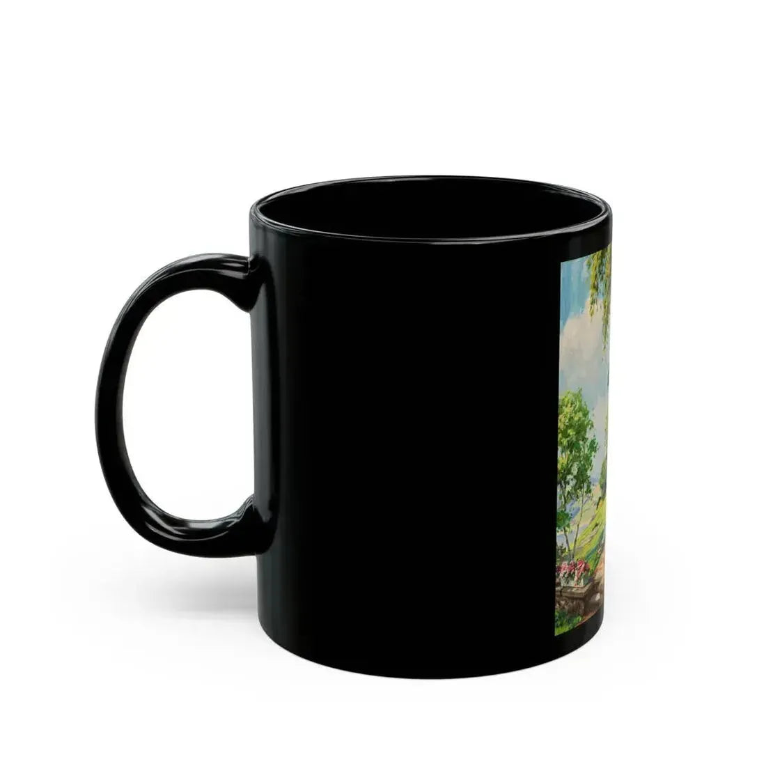 Cottage in the Springtime - Black Coffee Mug - Go Mug Yourself