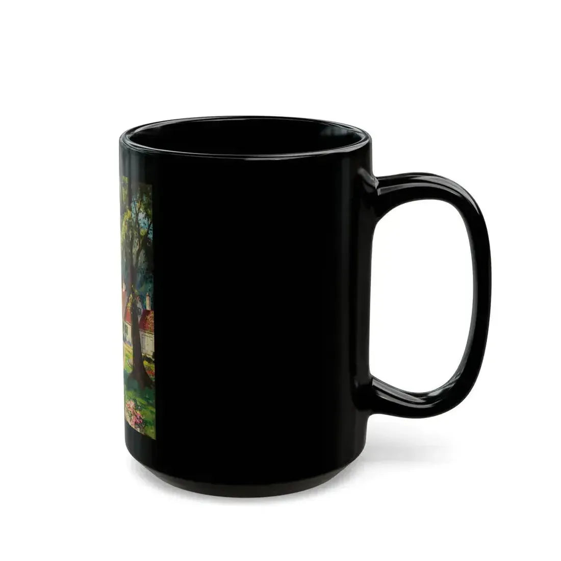 Cottage in the Springtime - Black Coffee Mug - Go Mug Yourself