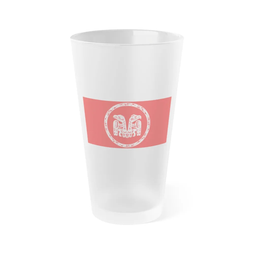 Council of the Haida Nation Flag - Frosted Pint Glass 16oz-16oz-Frosted-Go Mug Yourself