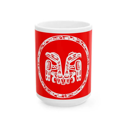 Council of the Haida Nation Flag - White Coffee Mug 15oz - Go Mug Yourself