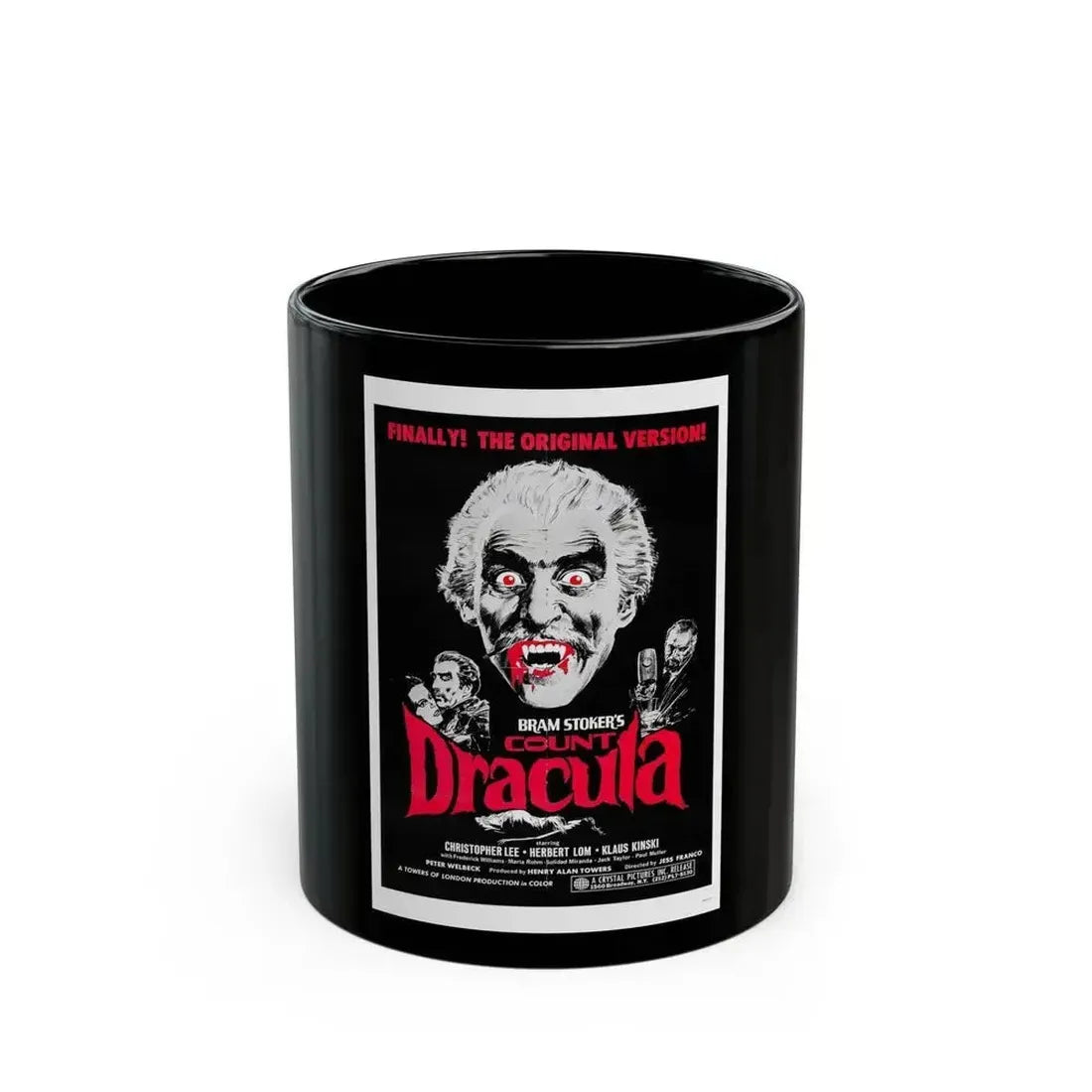 COUNT DRACULA 1970 Movie Poster - Black Coffee Mug 11oz - Go Mug Yourself