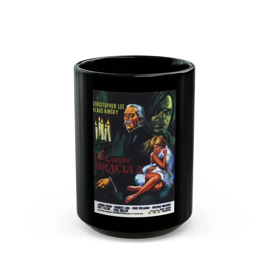 COUNT DRACULA (2) 1970 Movie Poster - Black Coffee Mug 15oz - Go Mug Yourself