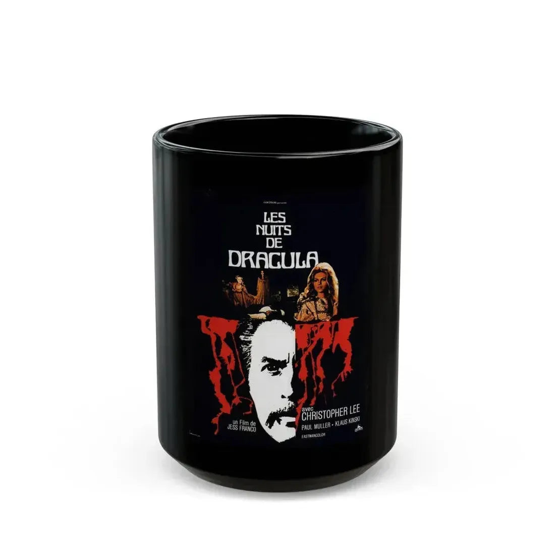 COUNT DRACULA (4) 1970 Movie Poster - Black Coffee Mug 15oz - Go Mug Yourself