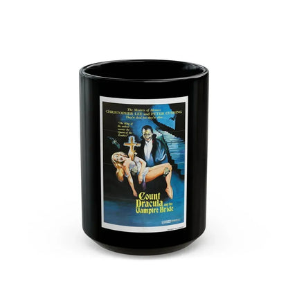 COUNT DRACULA AND HIS VAMPIRE BRIDE 1973 Movie Poster - Black Coffee Mug 15oz - Go Mug Yourself